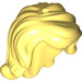 LEGO Jaune clair brillant Mi-longueur Ondulé Cheveux avec Droite Section (15677)