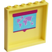 LEGO Bright Light Yellow Panel 1 x 6 x 5 with World Map Sticker (59349)