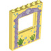 LEGO Bright Light Yellow Panel 1 x 6 x 6 with Window Cutout with Purple arch way (15627 / 24814)