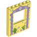LEGO Bright Light Yellow Panel 1 x 6 x 6 with Window Cutout with Purple arch way (15627)