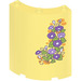 LEGO Bright Light Yellow Panel 4 x 4 x 6 Curved with Purple Climbing Flowers Sticker (30562)