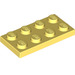 LEGO Jaune Clair brillant assiette 2 x 4 (3020)
