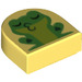 LEGO Helles Hellgelb Fliese 1 x 1 Hälfte Oval mit Frosch (24246 / 90938)