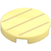LEGO Helder lichtgeel Tegel 2 x 2 Rond met Lines met noppenhouder aan de onderzijde (14769 / 69088)