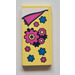 LEGO Bright Light Yellow Tile 2 x 4 with Blanket with Gears and Flowers Sticker (87079)
