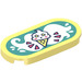 LEGO Bright Light Yellow Tile 2 x 4 with Rounded Ends with Ice Cream Sticker (66857)