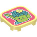 LEGO Bright Light Yellow Tile 4 x 4 x 0.7 Rounded with Watering Can and Flower Sticker (68869)