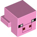 LEGO Fel roze Dier Hoofd met Pig Gezicht zonder witte snuit (26160 / 66852)