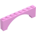 LEGO Bright Pink Arch 1 x 8 x 2 Raised, Thin Top without Reinforced Underside (16577 / 40296)