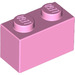 LEGO Leuchtend rosa Backstein 1 x 2 mit Unterrohr (3004 / 93792)