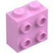 LEGO Klar rosa Kloss 1 x 2 x 1.6 med Knotter på En Side (1939 / 22885)