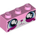 LEGO Bright Pink Brick 1 x 3 with Cat Face &#039;Sad Unikitty&#039; (3622)