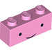 LEGO Fel roze Steen 1 x 3 met Gezicht met Zwart Ogen, Dun Smile &#039;Prinses Bubblegum&#039; (3622 / 32737)