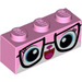 LEGO Rose pétant Brique 1 x 3 avec Face avec Glasses (3622 / 16860)