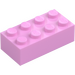 LEGO Fel roze Steen 2 x 4 (3001 / 72841)