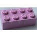 LEGO Leuchtend rosa Backstein Magnet - 2 x 4 (30160)