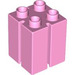 LEGO Leuchtend rosa Duplo 2 x 2 x 2 mit Slits (41978)