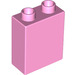 LEGO Leuchtend rosa Duplo Backstein 1 x 2 x 2 ohne Unterrohr (4066 / 76371)