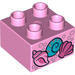 LEGO Bright Pink Duplo Brick 2 x 2 with Sea Shells (3437)