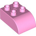 LEGO Leuchtend rosa Duplo Backstein 2 x 3 mit Gebogenes Oberteil (2302)