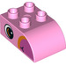 LEGO Rose pétant Duplo Brique 2 x 3 avec Haut incurvé avec Flamingo Diriger (2302 / 29755)