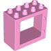 LEGO Leuchtend rosa Duplo Tür Rahmen 2 x 4 x 3 mit flachem Rand (61649)