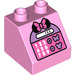 LEGO Leuchtend rosa Duplo Steigung 2 x 2 x 1.5 (45°) mit Calculator mit Minnie Mouse Ohren (6474 / 33355)