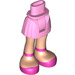 LEGO Bright Pink Hip with Basic Curved Skirt with Dark Pink Ankle Strap Sandals with Thick Hinge (92820)