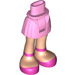 LEGO Bright Pink Minidoll Hip with Curved Skirt with Dark Pink Ankle Strap Sandals (Thick Hinge) (92820)