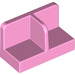 LEGO Fel roze Paneel 1 x 2 x 1 met Dun Central Divider en Afgeronde hoeken (18971 / 93095)