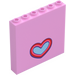 LEGO Fel roze Paneel 1 x 6 x 5 met Hart (59349 / 104475)