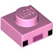 LEGO Leuchtend rosa Platte 1 x 1 mit 2 Schwarz Squares und Dark Pink Rectangle (Minecraft Axolotl Gesicht) (1014 / 3024)
