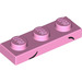 LEGO Klar rosa Plate 1 x 3 med Eyebrows i Svart (3623 / 20728)