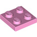 LEGO Fel roze Plaat 2 x 2 (3022)