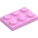 LEGO Leuchtendes Rosa Platte 2 x 3 (3021)