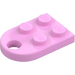 LEGO Bright Pink Plate 2 x 3 with Rounded End and Pin Hole (3176)