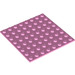 LEGO Leuchtend rosa Platte 8 x 8 mit Adhesive (80319)