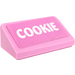 LEGO Bright Pink Slope 1 x 2 (31°) with &quot;Cookie&quot; Name Plate Sticker (85984)