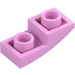 LEGO Fel roze Helling 1 x 2 Gebogen Omgekeerd (24201)