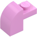 LEGO Fel roze Helling 1 x 2 x 1.3 Gebogen met Plaat (6091 / 32807)