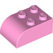 LEGO Leuchtend rosa Steigung Backstein 2 x 3 mit Gebogenes Oberteil (6215)