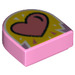 LEGO Leuchtend rosa Fliese 1 x 1 Hälfte Oval mit Herz (24246 / 69459)