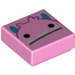 LEGO Bright Pink Tile 1 x 1 with Monster with Horns and Closed Mouth with Groove (3070 / 78509)
