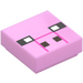 LEGO Bright Pink Tile 1 x 1 with Pixelated Pig Face with Groove (3070)