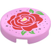 LEGO Bright Pink Tile 2 x 2 Round with Red Rose Flower with Bottom Stud Holder (14769 / 101823)