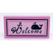 LEGO Fel roze Tegel 2 x 4 met Dark Blauw &#039;Welcome&#039; en Walvis Sticker (87079)