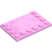 LEGO Bright Pink Tile 4 x 6 with Studs on 3 Edges (6180)