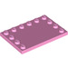 LEGO Fel roze Tegel 4 x 6 met Studs Aan 3 Edges (6180)