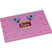 LEGO Rose pétant Tuile 4 x 6 avec Goujons sur 3 Edges avec &#039;Robin&#039; Autocollant (6180)