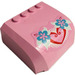 LEGO Fel roze Voorruit 5 x 6 x 2 Gebogen met Hart en Bloem Sticker (61484)